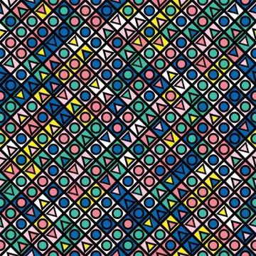 Colorful bold bright seamless pattern Stock Illustration