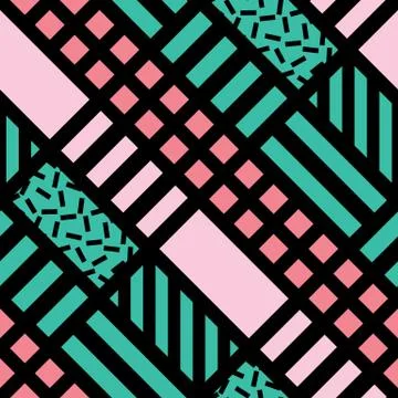 Colorful bold bright seamless pattern Stock Illustration