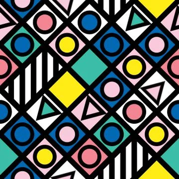 Colorful bold bright seamless pattern Stock Illustration