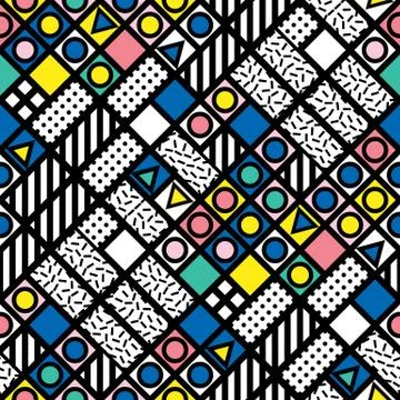 Colorful bold bright seamless pattern Illustrazione stock