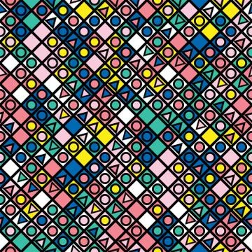 Colorful bold bright seamless pattern Stock Illustration