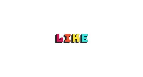 Like colorful bold popular internet button word Stock Illustration