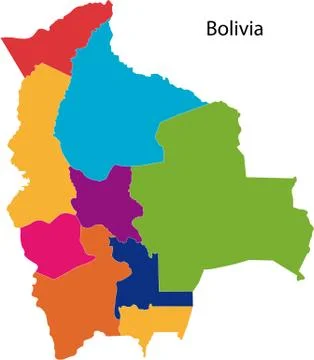 Colorful bolivia map Stock Illustration