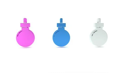 Colorful Bomb ready to explode icon isolated on white background. Happy Hal.. Stock Illustration