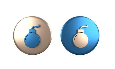 Colorful Bomb ready to explode icon isolated on white background. Circle bu.. Stock Illustration