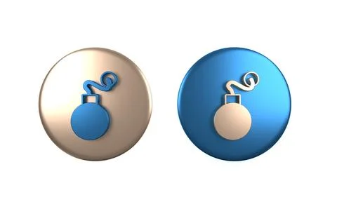Colorful Bomb ready to explode icon isolated on white background. Circle bu.. Stock Illustration