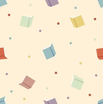 Colorful book with dots seamless pattern イラスト素材