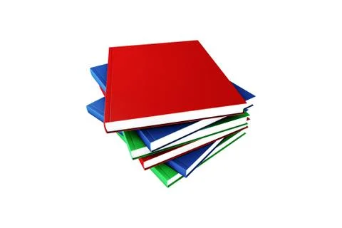 Colorful Book Stack on White with Blank Cover イラスト素材