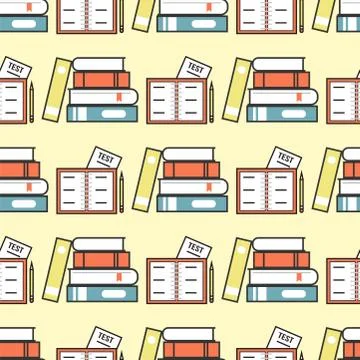 Colorful book vector illustration learn literature study seamless pattern 스톡 일러스트