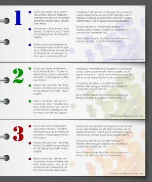 Colorful bookmarks for three steps Stock Illustration