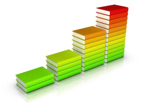 Colorful books chart Stock Illustration