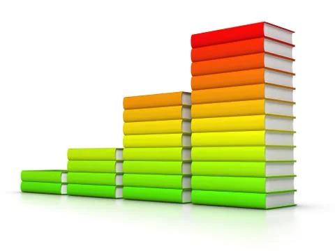 Colorful books graph Stock Illustration