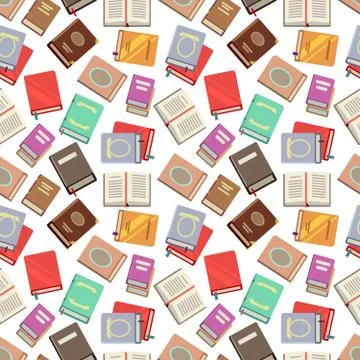 Colorful books seamless pattern - school books seamless texture Stock Illustration
