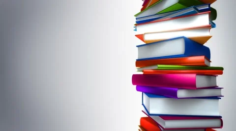 Colorful Books Stack (Loop) Video stock 7974986