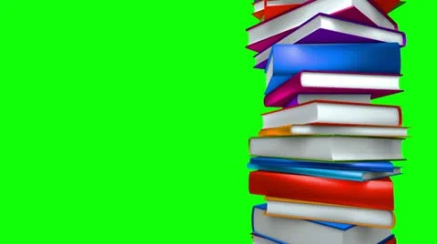 Colorful Books Stack (Loop on GreenScreen) Video stock 11849504