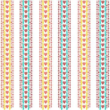 A colorful border with heart-shaped pattern Illustrazione stock