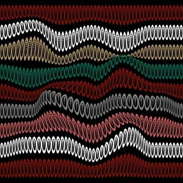 Colorful borders seamless pattern. Vector ornamental background. Patterned re Stock Illustration