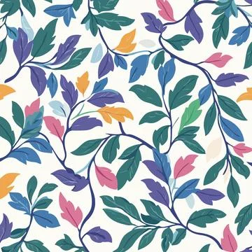 Colorful Botanical Pattern Illustration