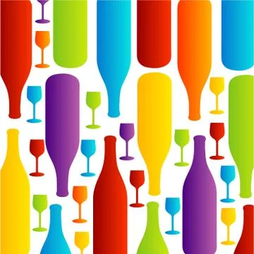 Colorful Bottle background Stock Illustration
