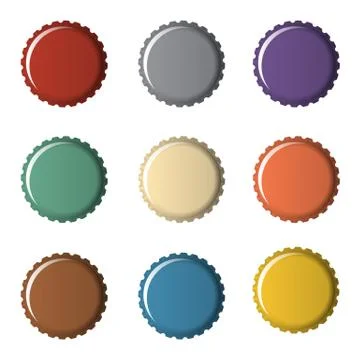 Colorful bottle caps Stock Illustration