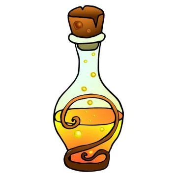 Colorful bottle with a magic potion. Stock Illustration