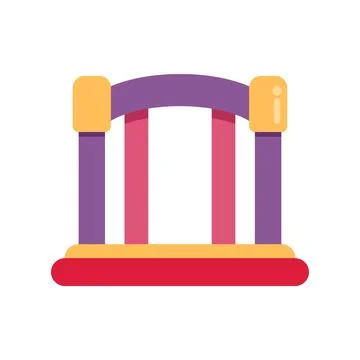 Colorful bounce house icon representing child entertainment Stock Illustration
