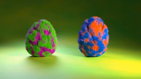 Colorful Bouncing 3d Fur Balls Stock Footage 85491770