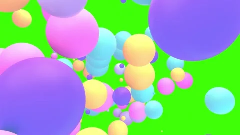 Colorful bouncing balls on green screen Stock Footage 249539842