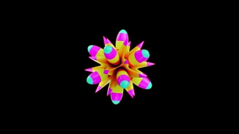 Colorful bouncing shapes create dynamic VJ loop for vibrant music experiences Vídeo Stock 294020798
