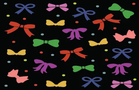 Colorful bows background repeating flat style Illustrazione stock