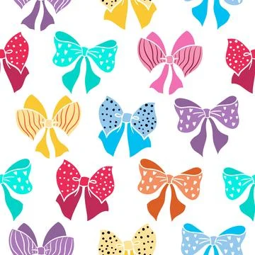 Colorful bows seamless pattern design イラスト素材