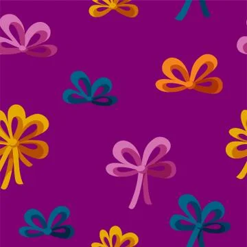 Colorful bows in seamless pattern. Pattern for wraping paper, backgrounds Stock Illustration