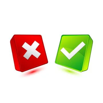 Colorful box with right and wrong Stock Illustration