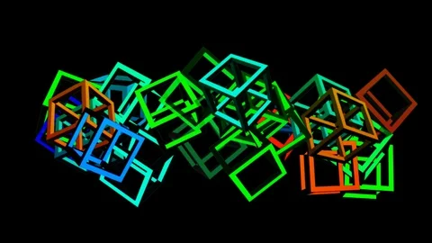 Colorful box spinned Stock Footage 99444103