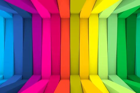 Colorful boxes abstract background 3D render illustration Stock Illustration