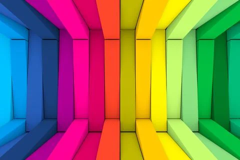 Colorful boxes abstract background 3D render illustration Stock Illustration
