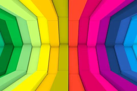 Colorful boxes abstract background 3D render illustration Stock Illustration