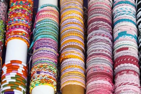 Colorful bracelets Stock Photos