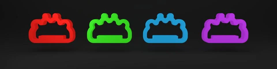 Colorful Brass knuckles icon isolated on black background. Minimalism conce.. Stock Illustration