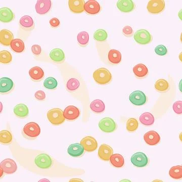 Colorful breakfast cereal seamless pattern with milk. Stock Illustration
