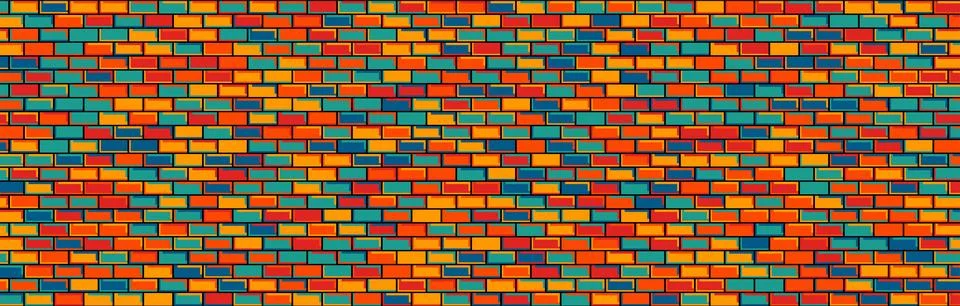 Colorful Brick Wall Pattern Background 스톡 일러스트