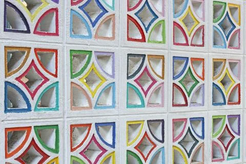 Colorful brick wall for pattern Stock Photos