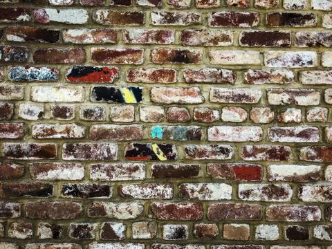 Colorful Brick Wall 스톡 사진