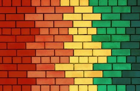 Colorful brick wall Stock Photos