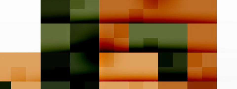 Colorful brick wall with symmetrical patterns on a white background Stock Illustration