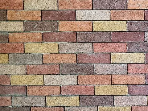 Colorful brick wall texture background with rustic pattern Stock Photos