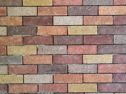 Colorful brick wall texture background with rustic pattern Stock Photos