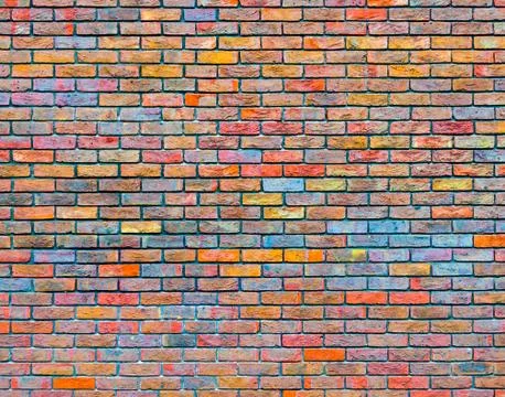 Colorful brick wall texture Stock Photos