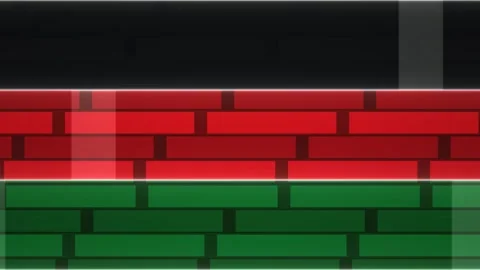 Colorful bricks form a wall with green, red, and black Stock Footage 339519316