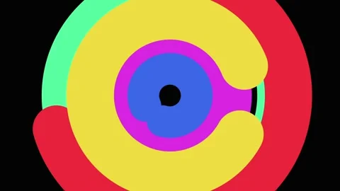 Colorful bright abstract circle loop animation 動画素材 146878660
